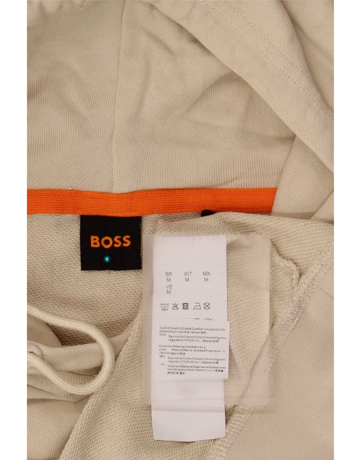 Męski sweter z kapturem Hugo Boss, średnio beżowy, bawełniany