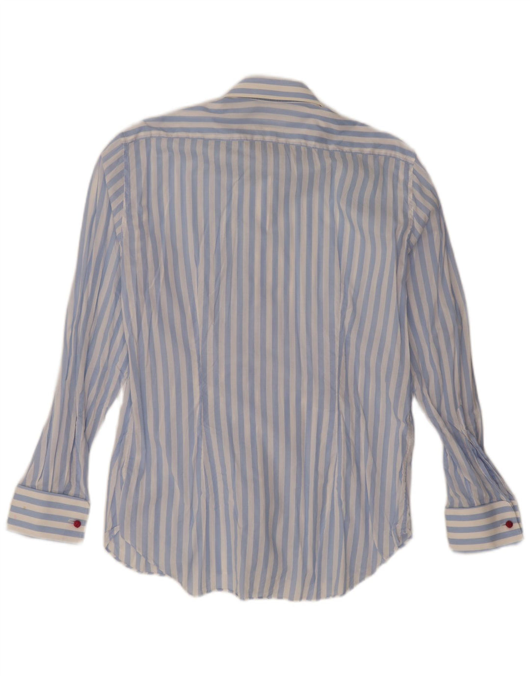 Koszula męska w stylu vintage, duża, niebieska, bawełniana w prążki
