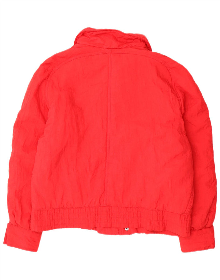 Damska kurtka oversize w stylu vintage, wyściełana UK 10, mała, czerwona nylonowa