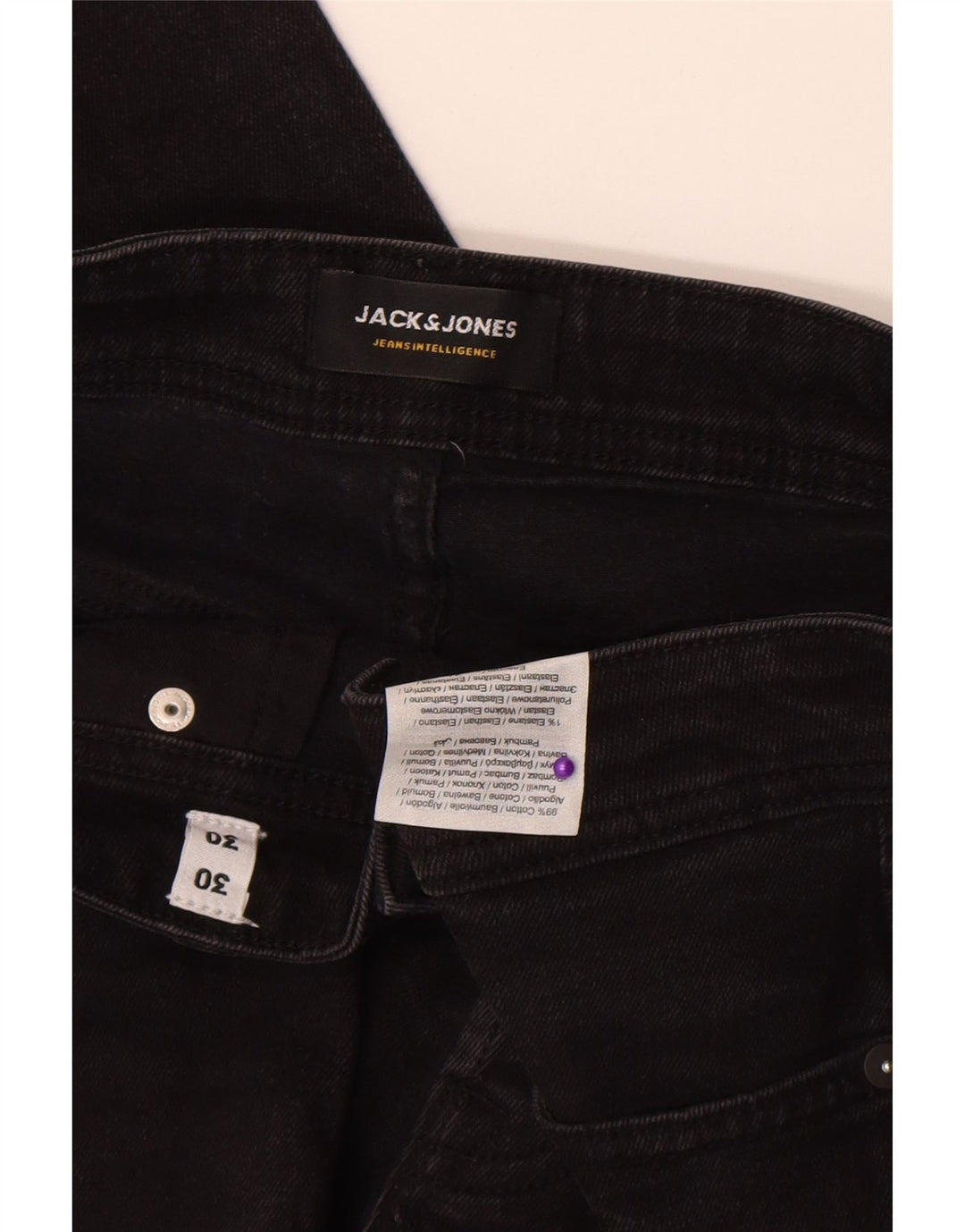Męskie jeansy Jack & Jones GLENN Slim W30 L30 Czarne bawełniane