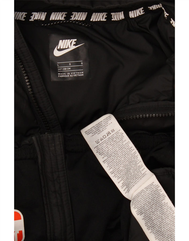 Chłopięca wyściełana kurtka z kapturem i kapturem Nike 12-13 lat, duża, czarna, poliestrowa