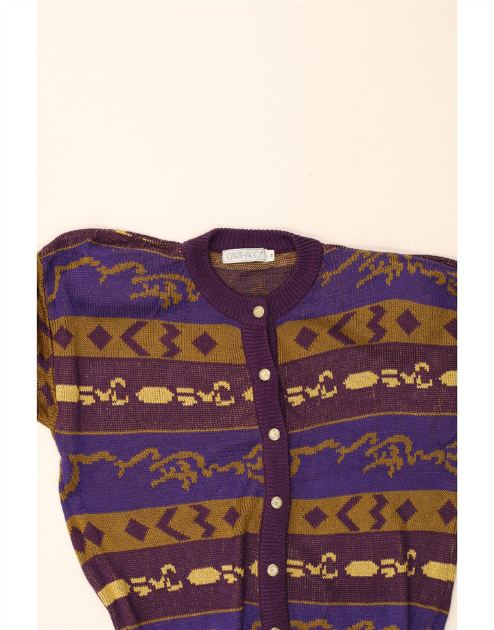 CARTHAGO Womens Oversized Cardigan Sweater EU 38 Medium Purple Striped Vintage Carthago and Second-Hand Carthago from Messina Hembry 