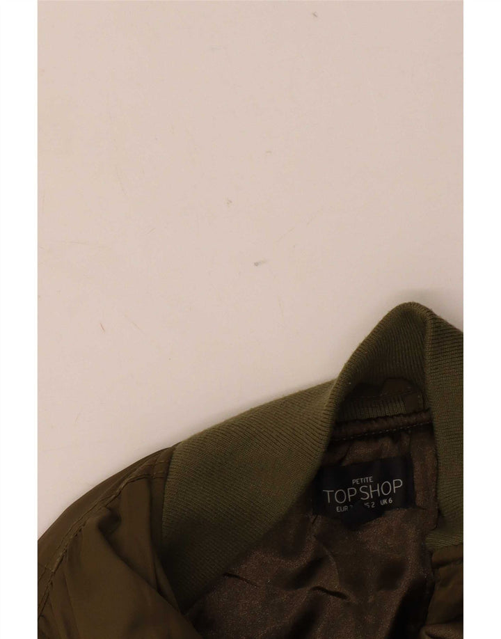 Damska kurtka bomberka Topshop UK 6 XS, poliester khaki