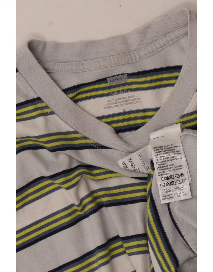Męski T-shirt oversize Levi's Top, bawełniany, w średnie szare paski