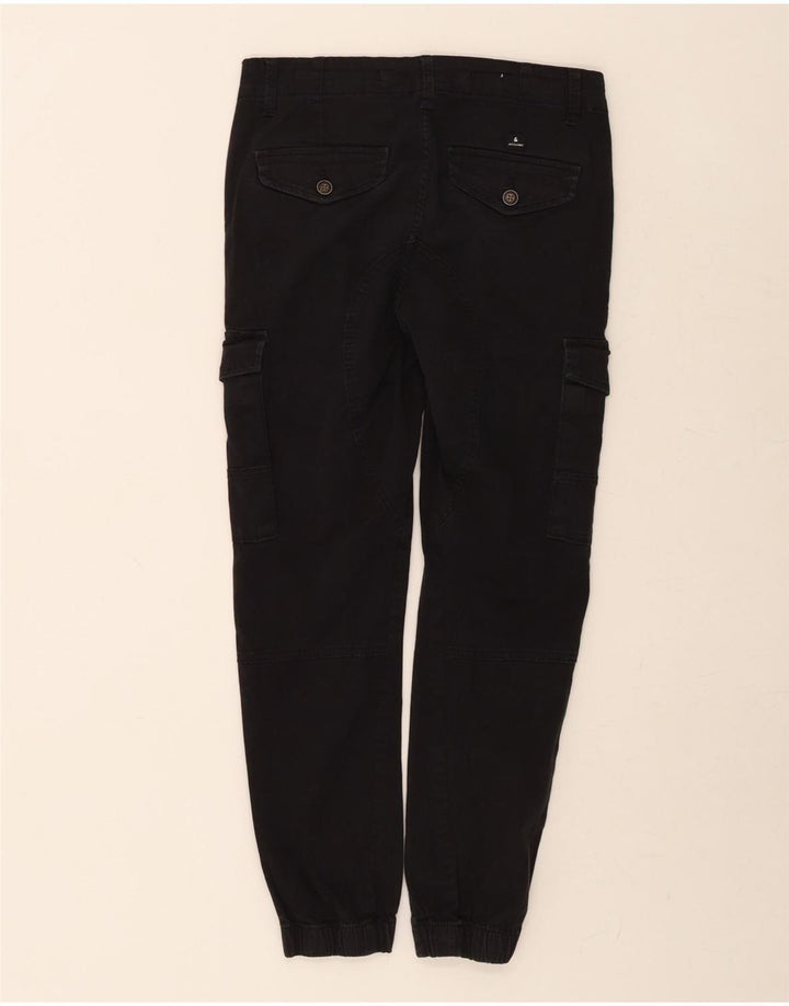 JACK & JONES Mens Cargo Cropped Trousers W29 L26 Black Vintage Jack & Jones and Second-Hand Jack & Jones from Messina Hembry 