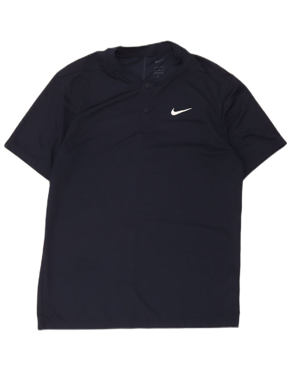 T-shirt męski Nike Dri Fit, średni granatowy poliester