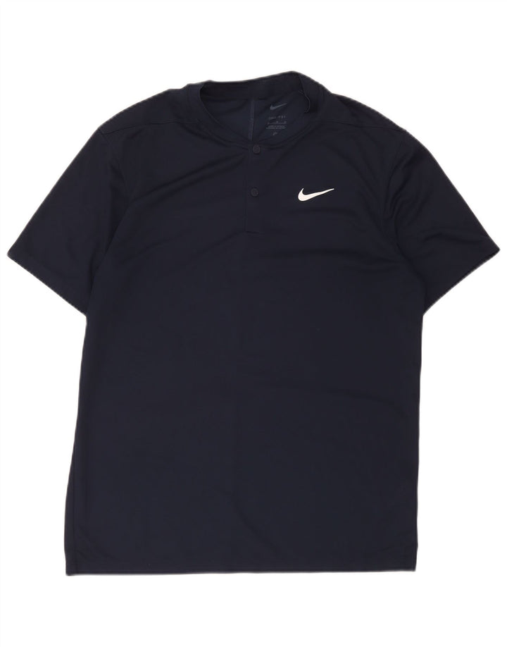 T-shirt męski Nike Dri Fit, średni granatowy poliester