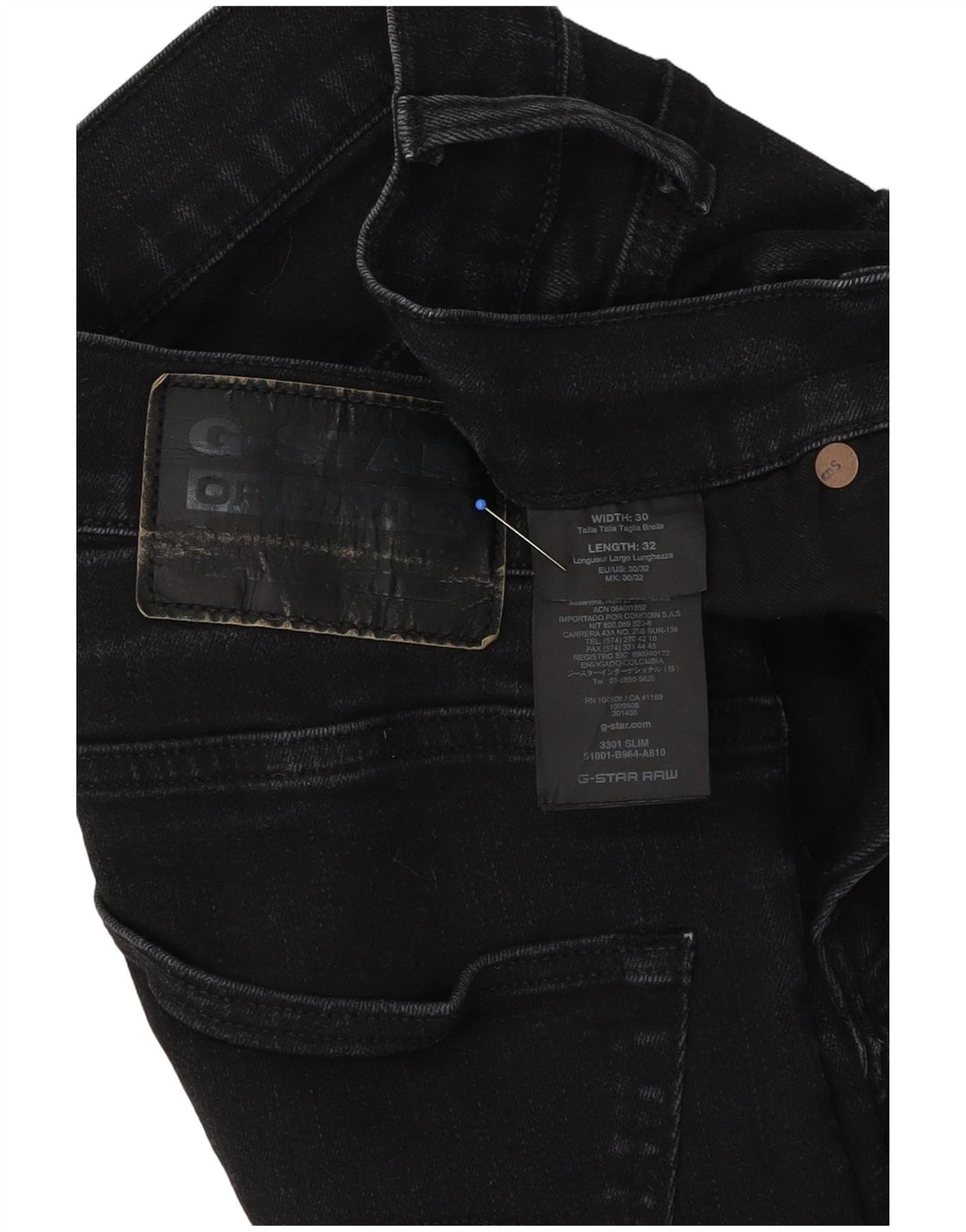 Męskie jeansy G-Star 3301 W30 L32 czarne