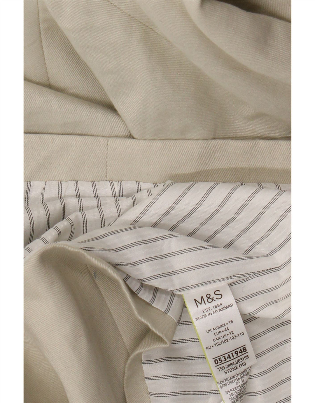 Marks & Spencer Damska marynarka dwurzędowa UK 16, duża, beżowa