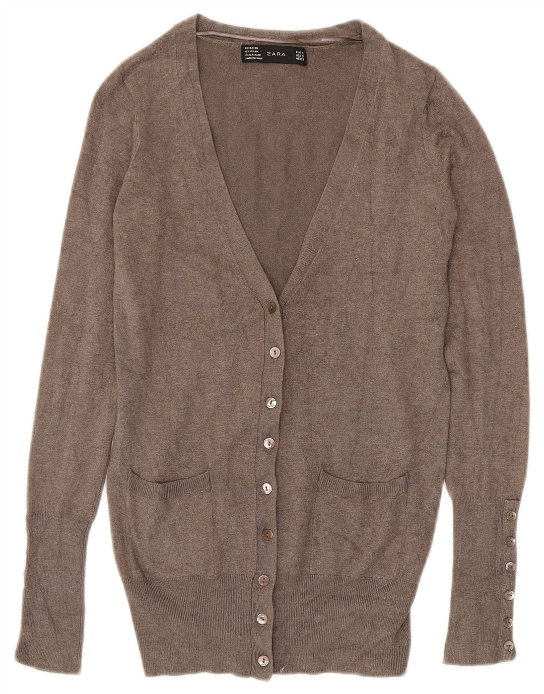 Sweter damski ZARA Cardigan UK 10 Small Szary Rayon