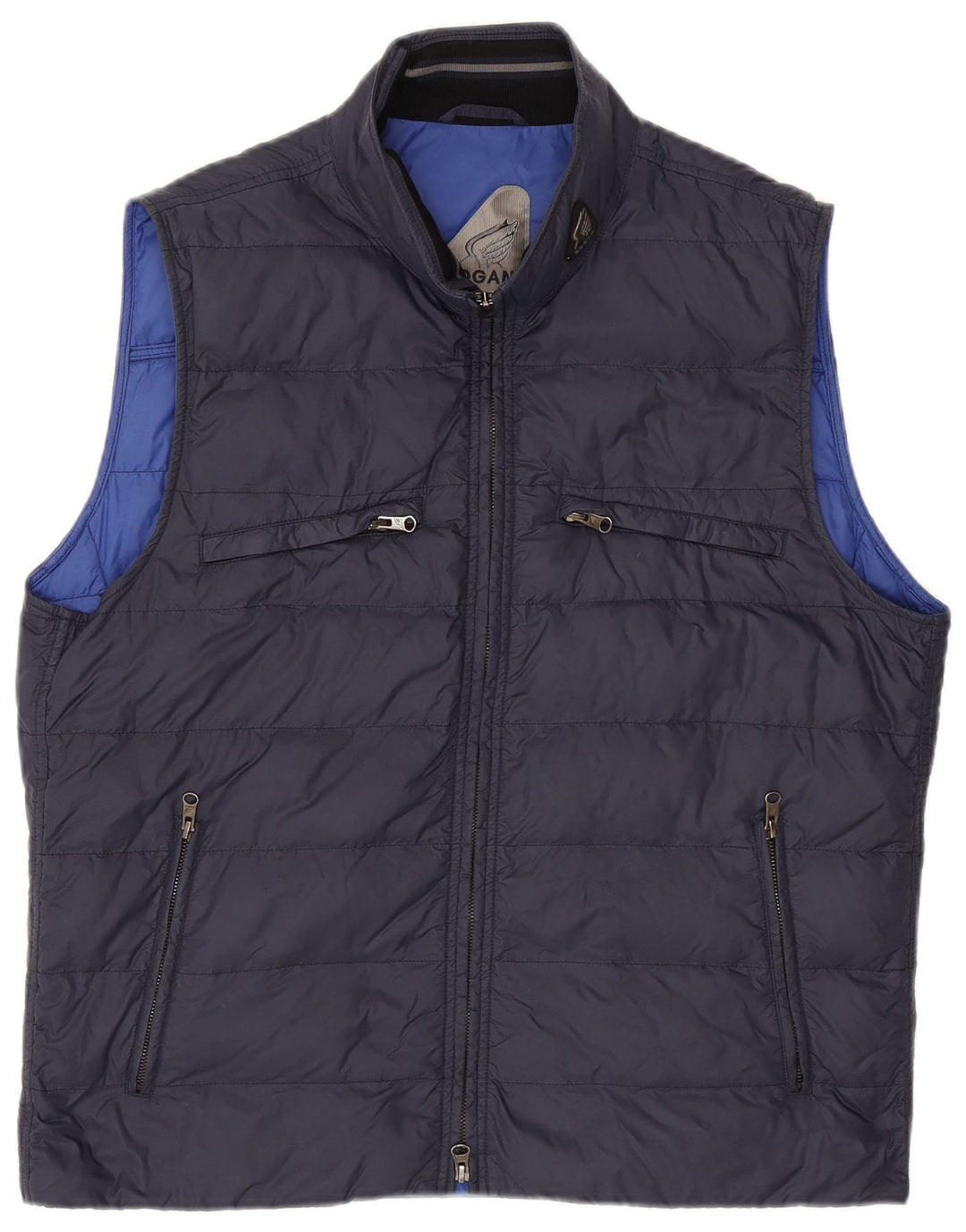 HOGAN Mens Padded Gilet UK 44 2XL Navy Blue Polyester