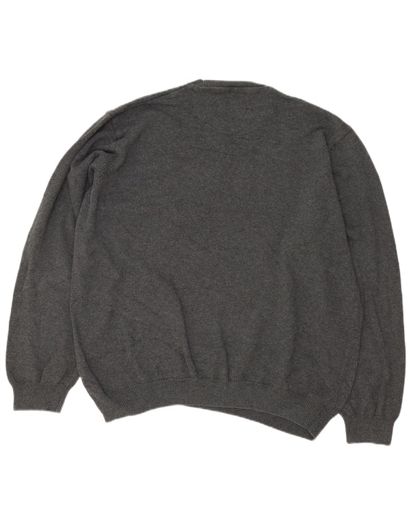 Marks & Spencer Męski sweter z okrągłym dekoltem o regularnym kroju, 2XL, szary, bawełniany