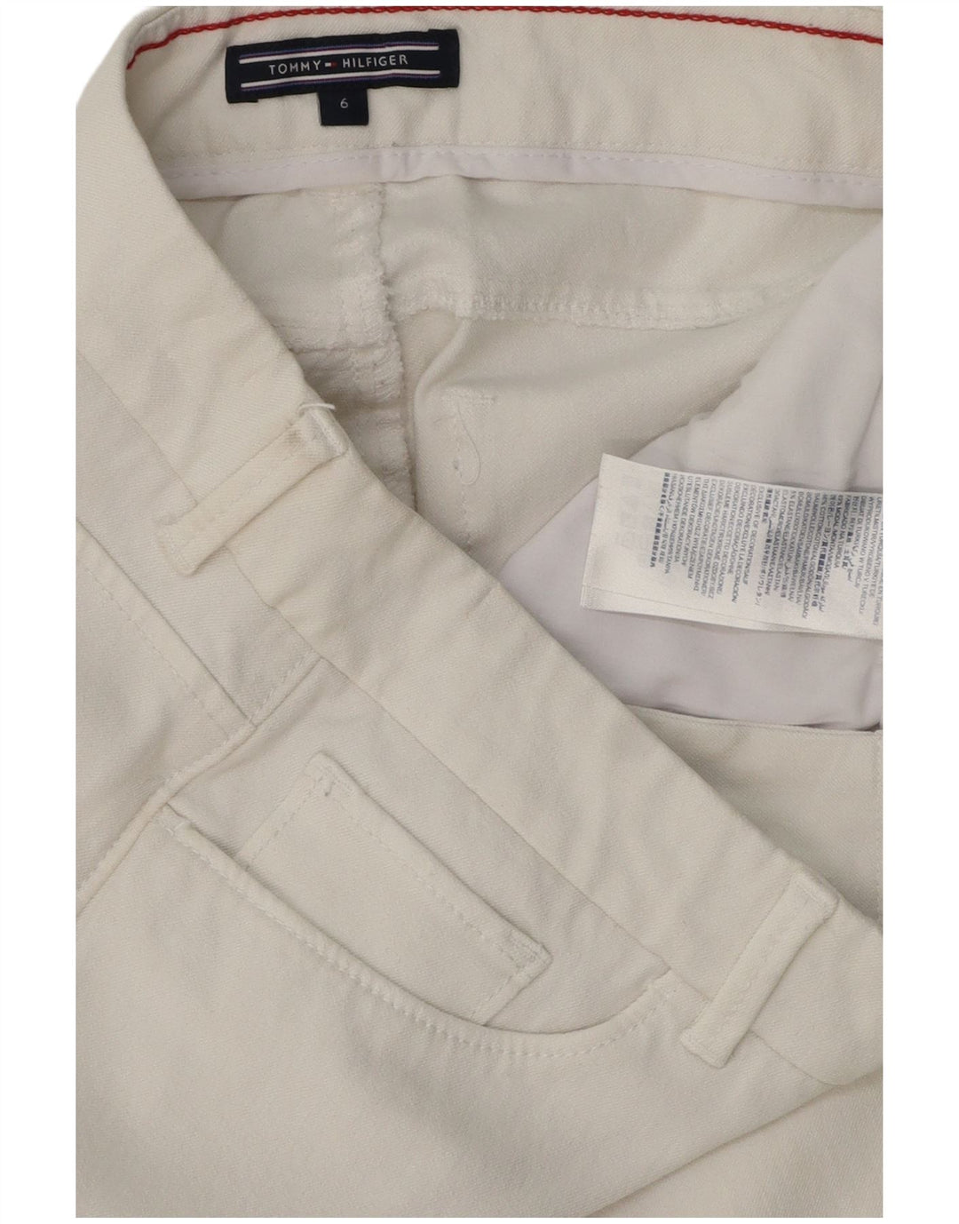 Damskie dżinsy rurki TOMMY HILFIGER US 6 Medium W28 L30 Biała bawełna