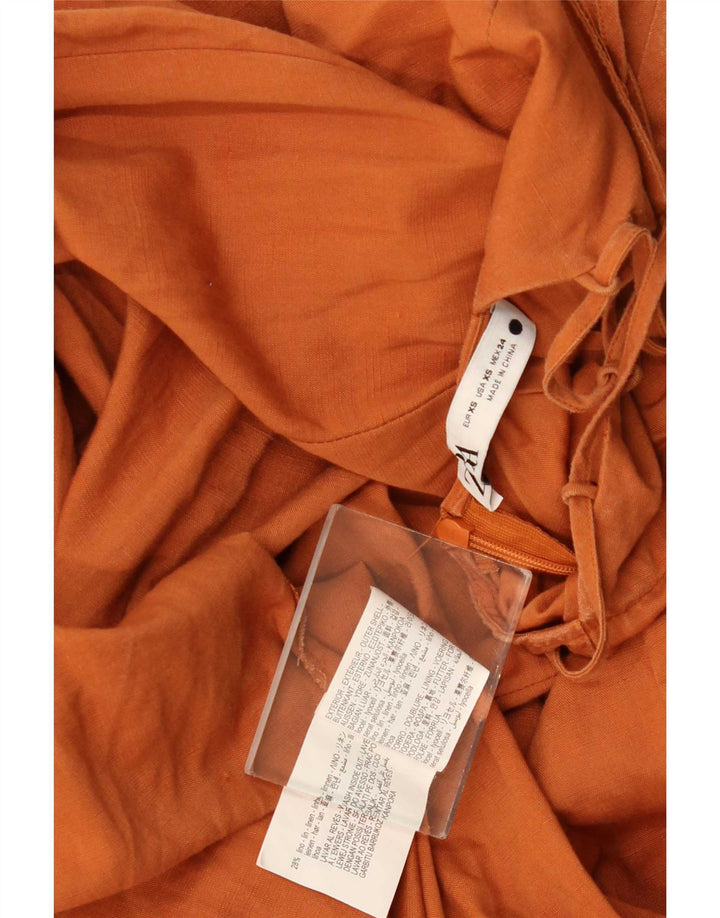 Sukienka damska Zara Maxi Sundress UK 6 XS Pomarańczowy Lyocell