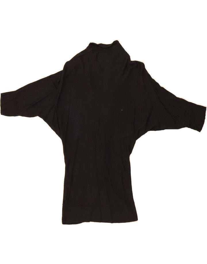 MOSSIMO Womens 3/4 Sleeve Open Cardigan Sweater UK 10 Small Black Nylon Vintage Mossimo and Second-Hand Mossimo from Messina Hembry 