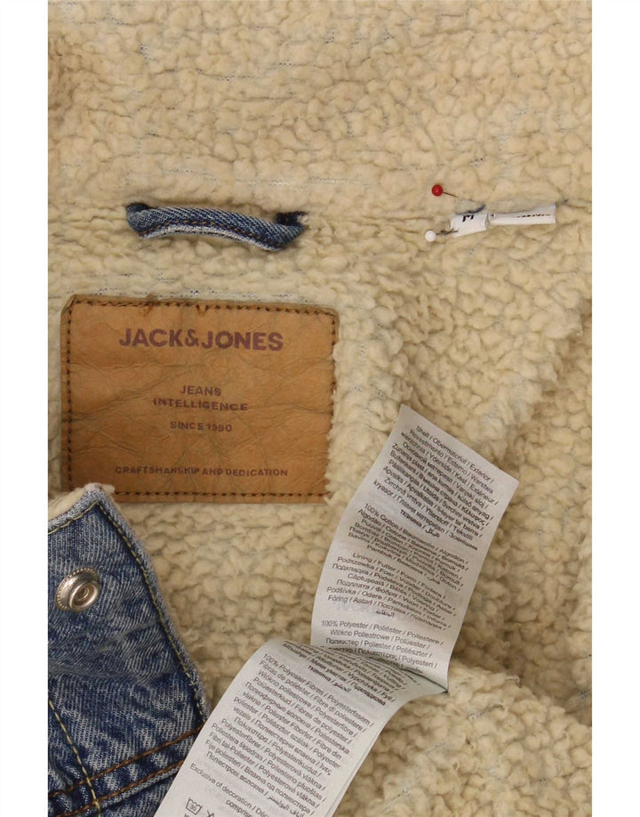 Męska kurtka dżinsowa Jack & Jones Sherpa UK 38, średnia niebieska, bawełniana