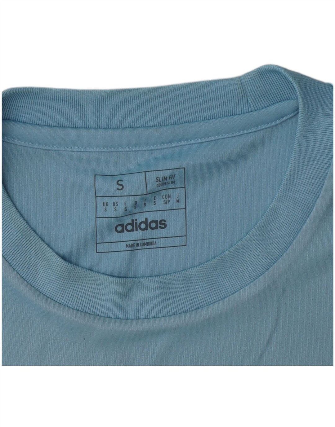 Adidas Męska Koszulka Dri Fit Slim Top Mała Niebieska