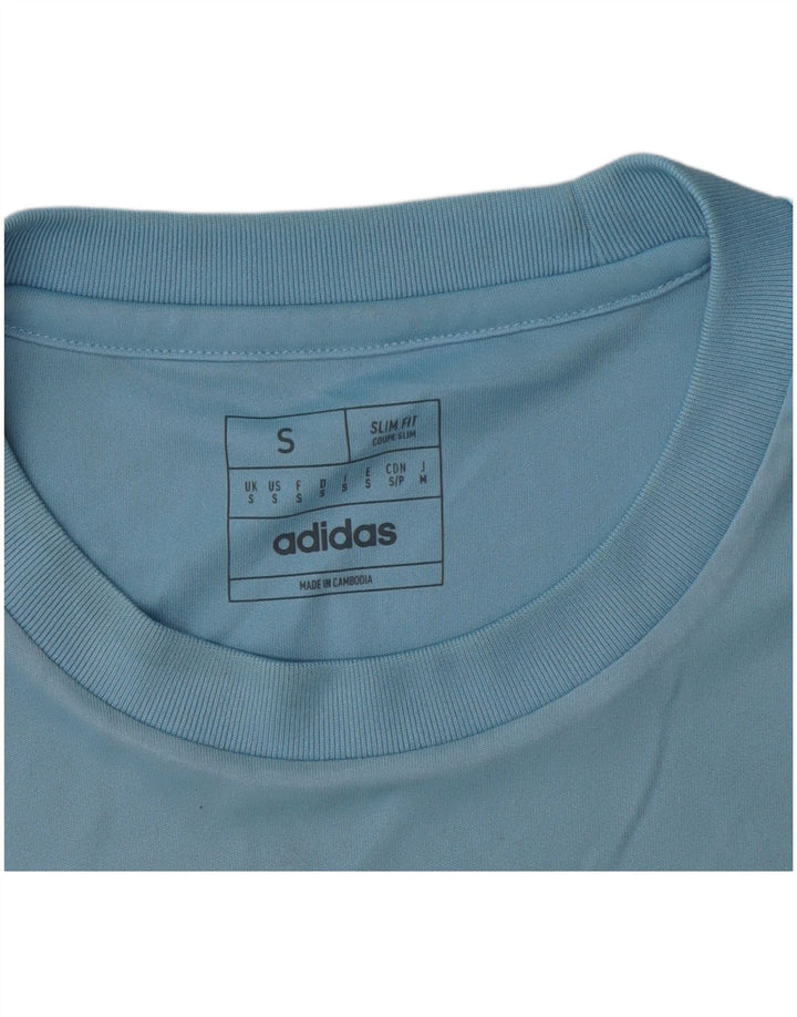 Adidas Męska Koszulka Dri Fit Slim Top Mała Niebieska
