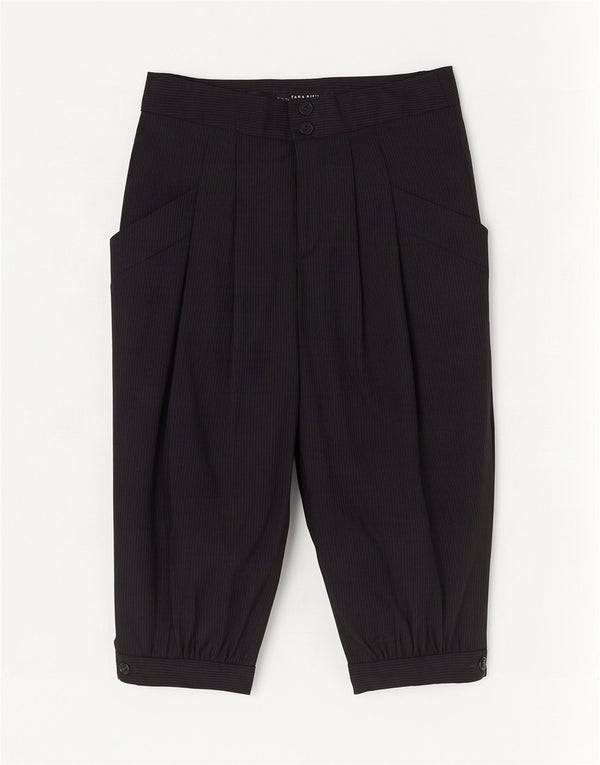 Spodnie damskie Zara Pegged Capri, małe W26 L18, czarne w prążki