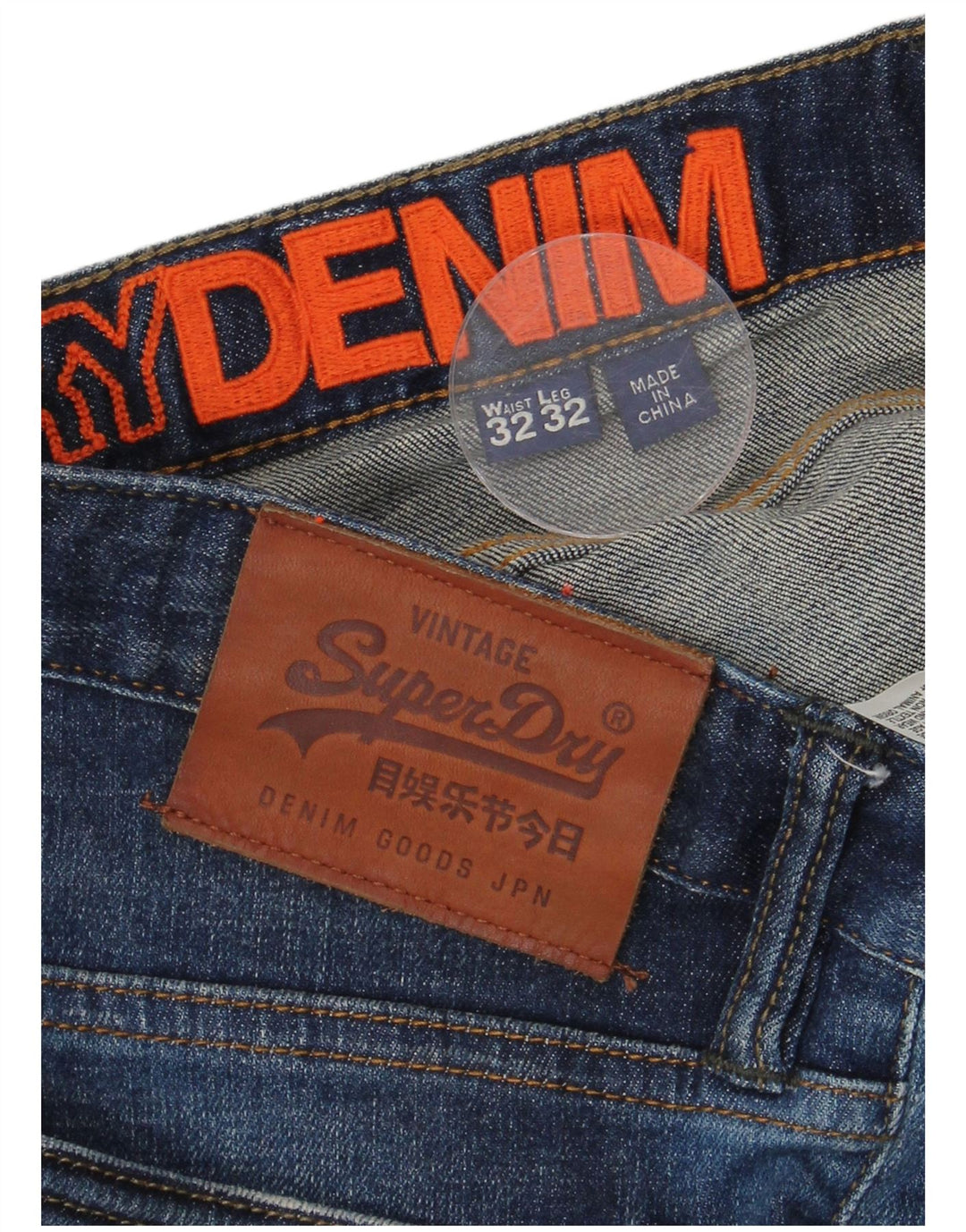SUPERDRY Męskie jeansy slim w trudnej sytuacji W32 L29 Niebieskie bawełniane