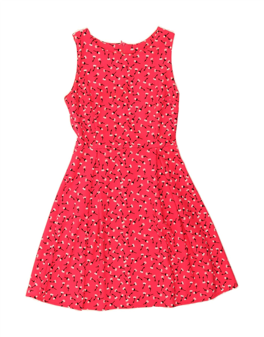 VINTAGE Womens Sleeveless A-Line Dress US 6 Medium Pink Floral Polyester Vintage Vintage and Second-Hand Vintage from Messina Hembry 