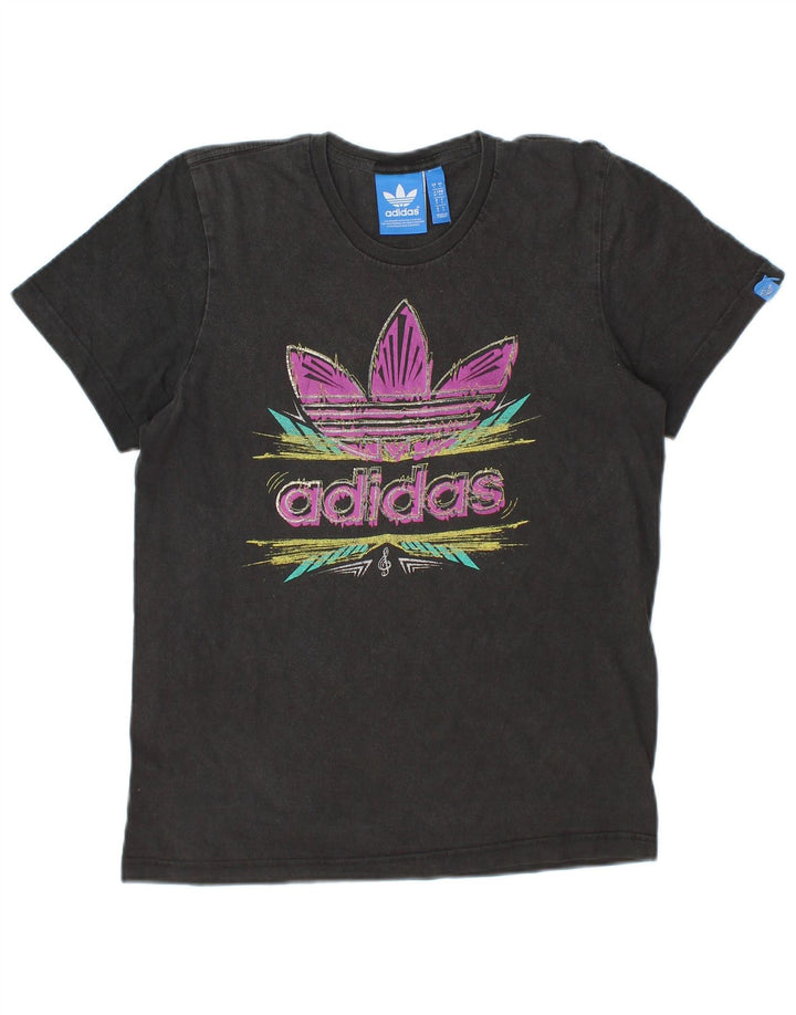 Męska koszulka z grafiką Adidas, mała, szara