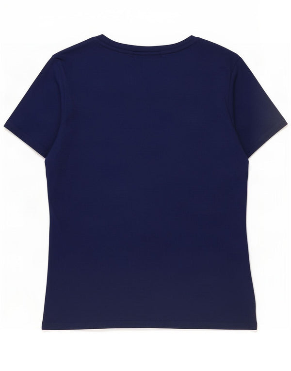Gant Womens Graphic T-Shirt Top UK 14 Large Blue Cotton
