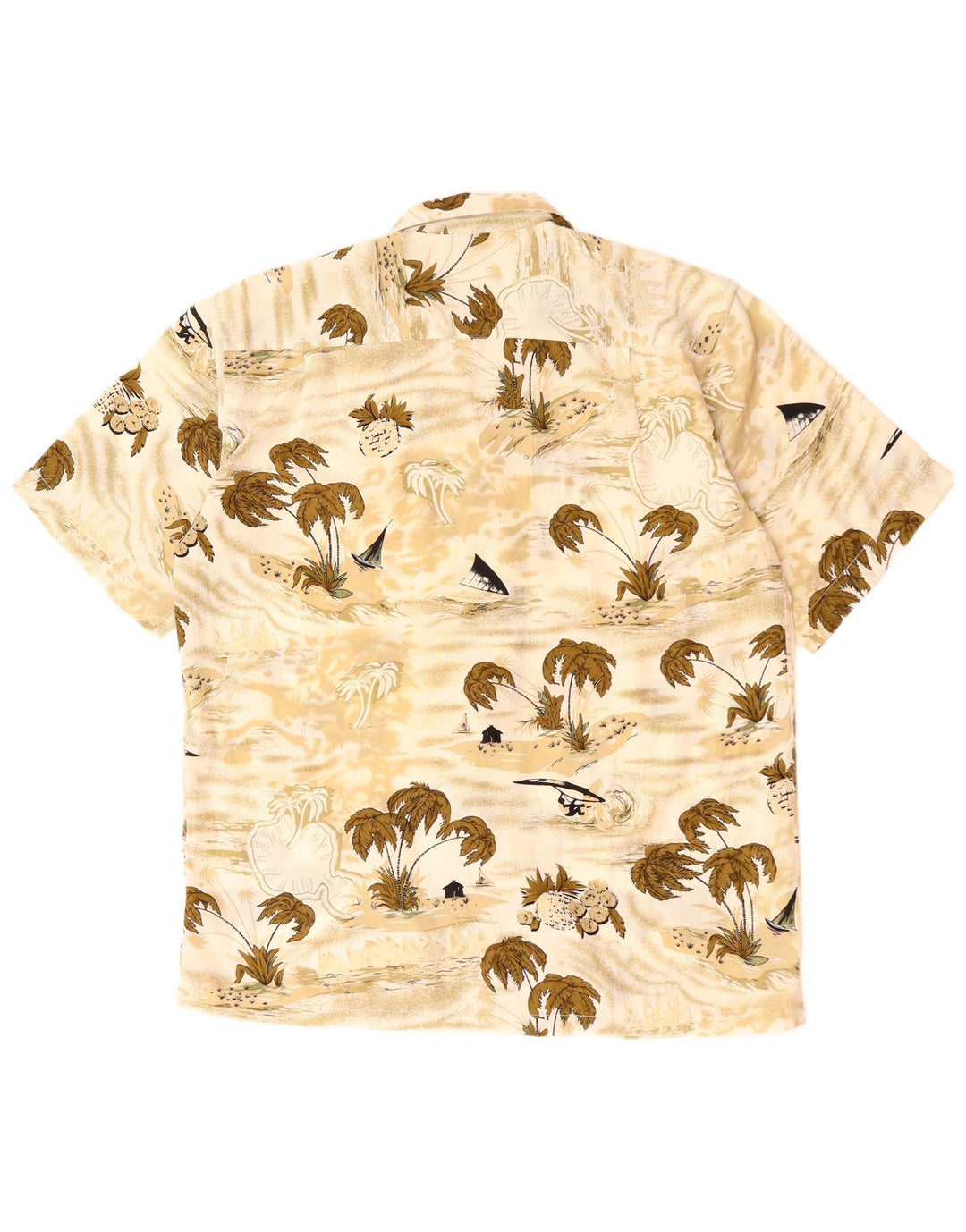 Męska koszula z krótkim rękawem JACK & JONES, duża, beżowa, hawajska