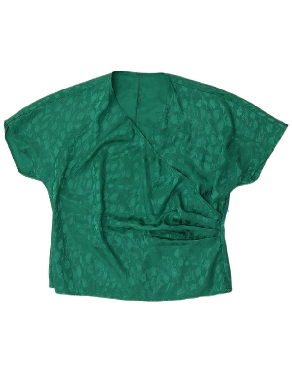 Bluzka damska Vintage UK 22 2XL Zielony poliester w cętki