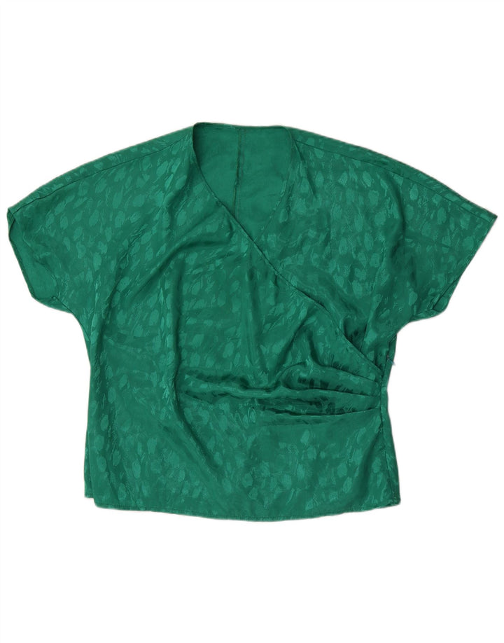 Bluzka damska Vintage UK 22 2XL Zielony poliester w cętki