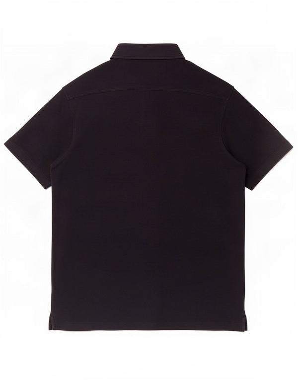 Męska koszula z krótkim rękawem Massimo Dutti, mała, czarna, bawełniana