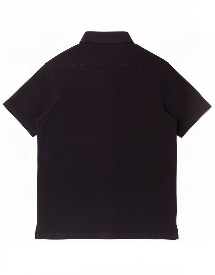 Męska koszula z krótkim rękawem Massimo Dutti, mała, czarna, bawełniana