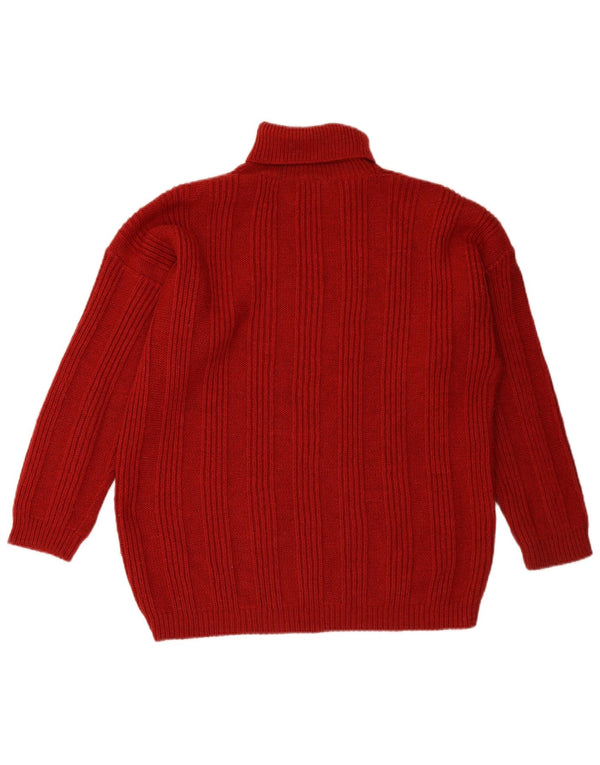 Sweter damski VINTAGE z wywijanym dekoltem UK 18 XL Burgundy Fair Isle