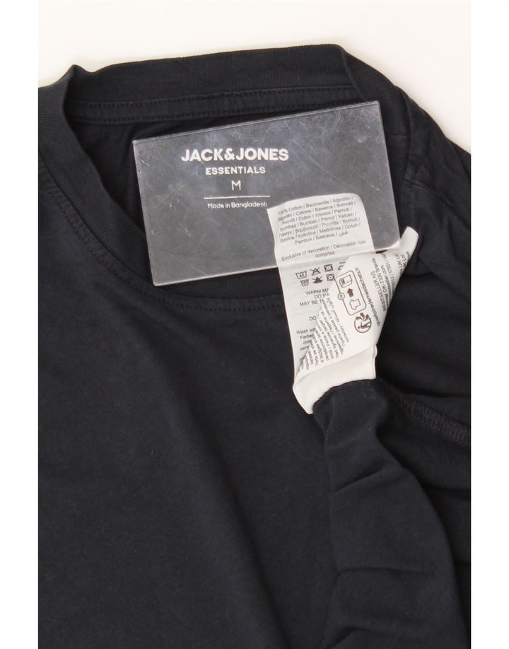 JACK & JONES Mens Graphic T-Shirt Top Medium Black Cotton Vintage Jack & Jones and Second-Hand Jack & Jones from Messina Hembry 