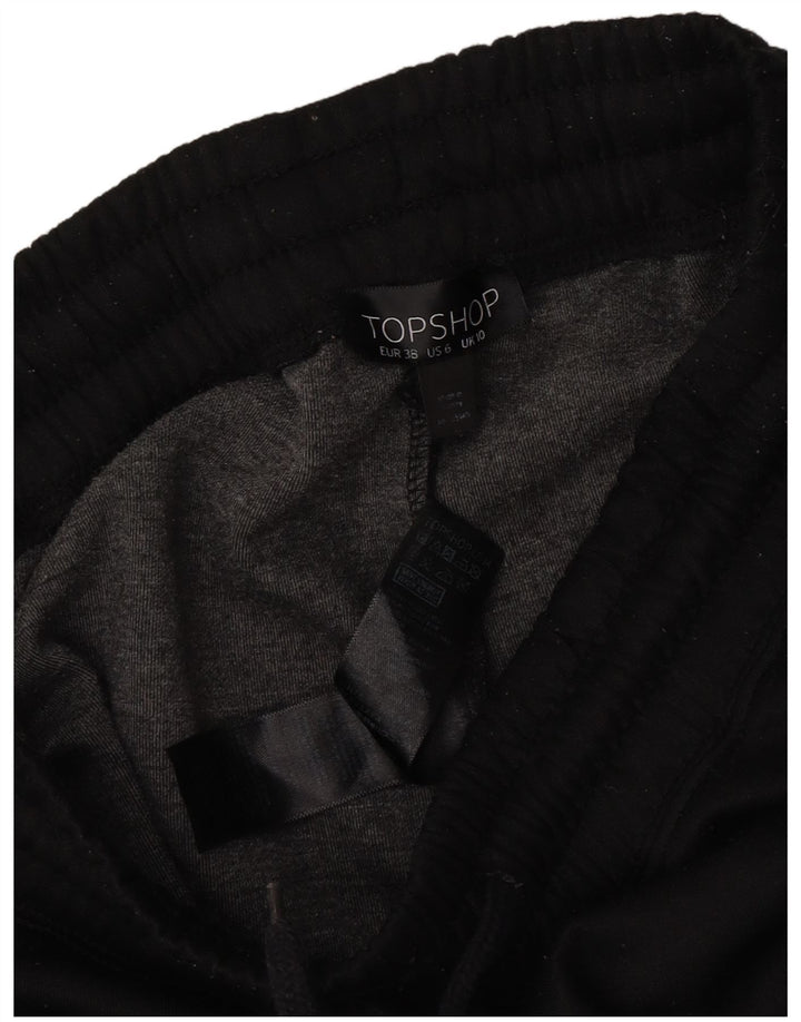 Damskie spodnie dresowe Topshop UK 10, małe, czarne, z blokami kolorów, z poliestru
