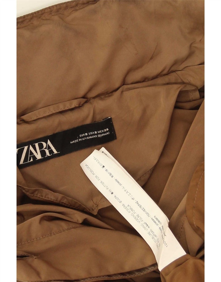 Damski trencz z kapturem, oversize Zara UK 10, mały, brązowy poliester