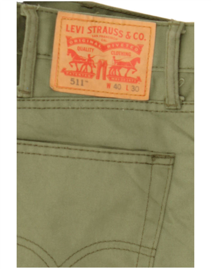 Męskie spodnie Levi's 511 Slim Casual W40 L30 Zielony poliester