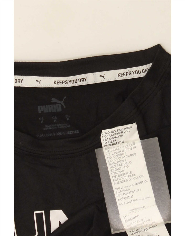 Damska koszulka Puma Crop Graphic Top UK 14 Średni czarny poliester