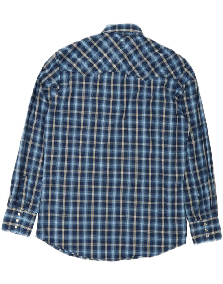 Koszula flanelowa męska Wrangler, bawełniana, w średnią granatową kratkę