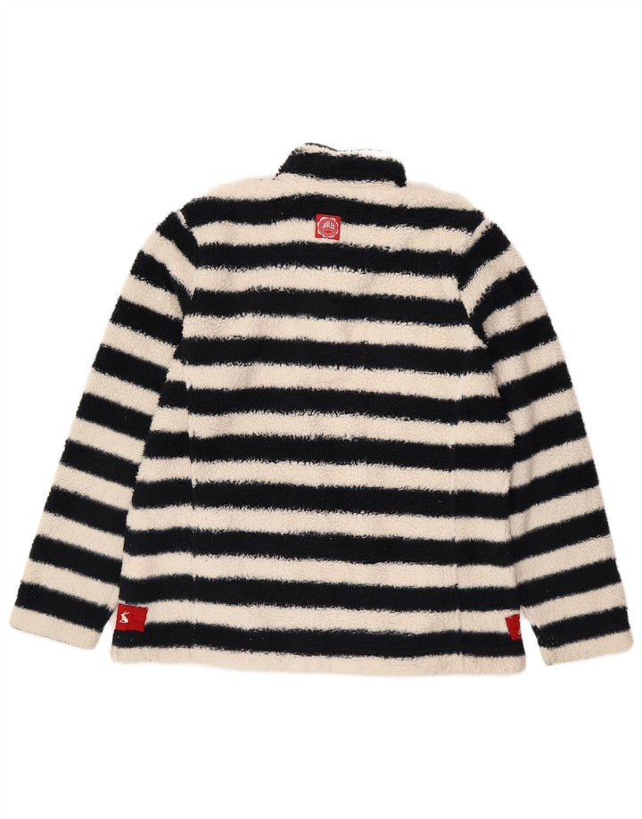 Damski sweter polarowy Joules Oversize UK 14, duży, czarny, poliestrowy w paski