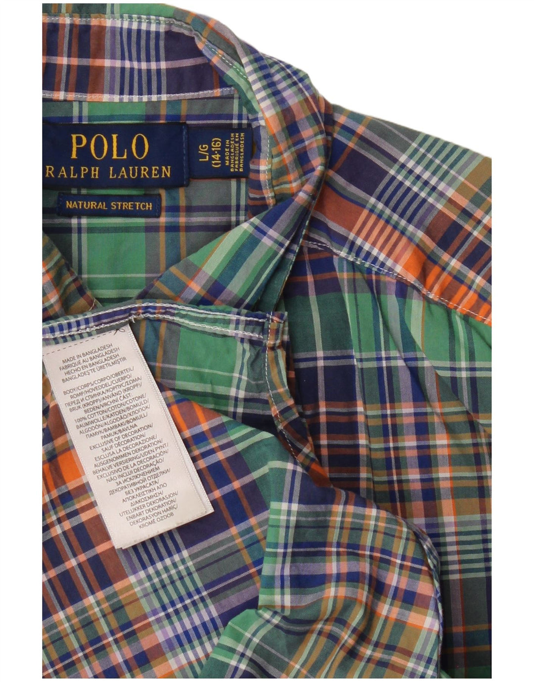 POLO RALPH LAUREN Koszula chłopięca 14-15 lat, duża, wielokolorowa, bawełniana w kratę
