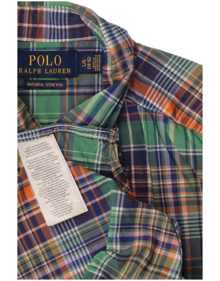 POLO RALPH LAUREN Koszula chłopięca 14-15 lat, duża, wielokolorowa, bawełniana w kratę