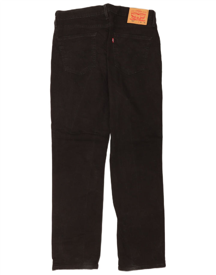 Męskie dżinsy Levi's 514 Straight W34 L32 Czarna bawełna
