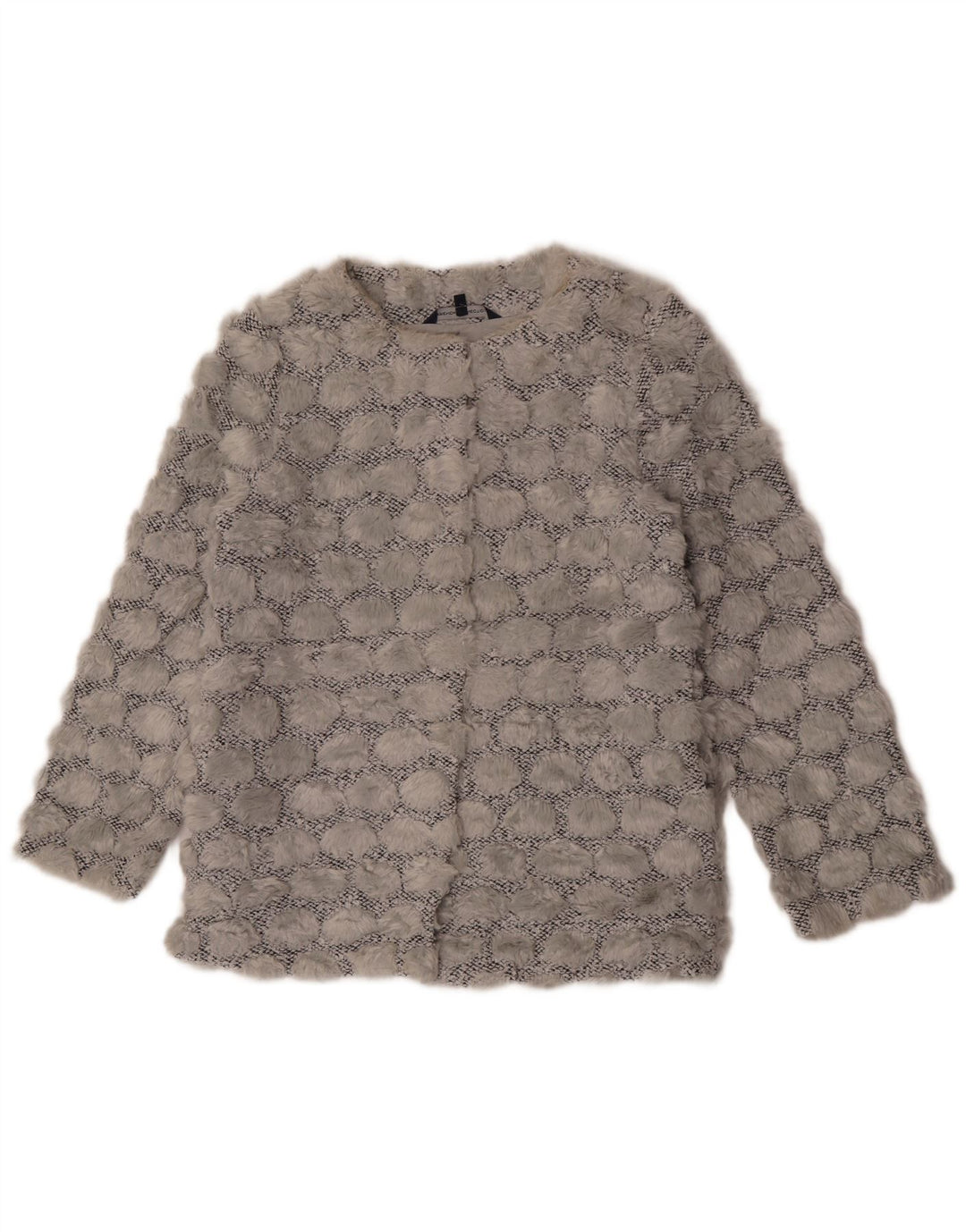 Damska marynarka ze sztucznego futra French Connection UK 8, mały, szary poliester