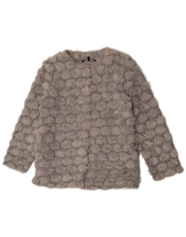 Damska marynarka ze sztucznego futra French Connection UK 8, mały, szary poliester