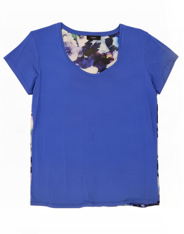 T-shirt damski Paul Smith Top UK 18 XL Niebieski kwiatowy modal