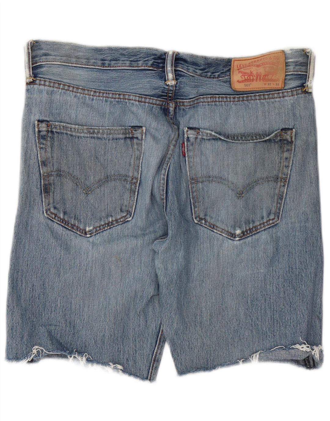 Męskie spodenki jeansowe Levi's 501 w trudnej sytuacji W32 Średnioniebieskie bawełniane