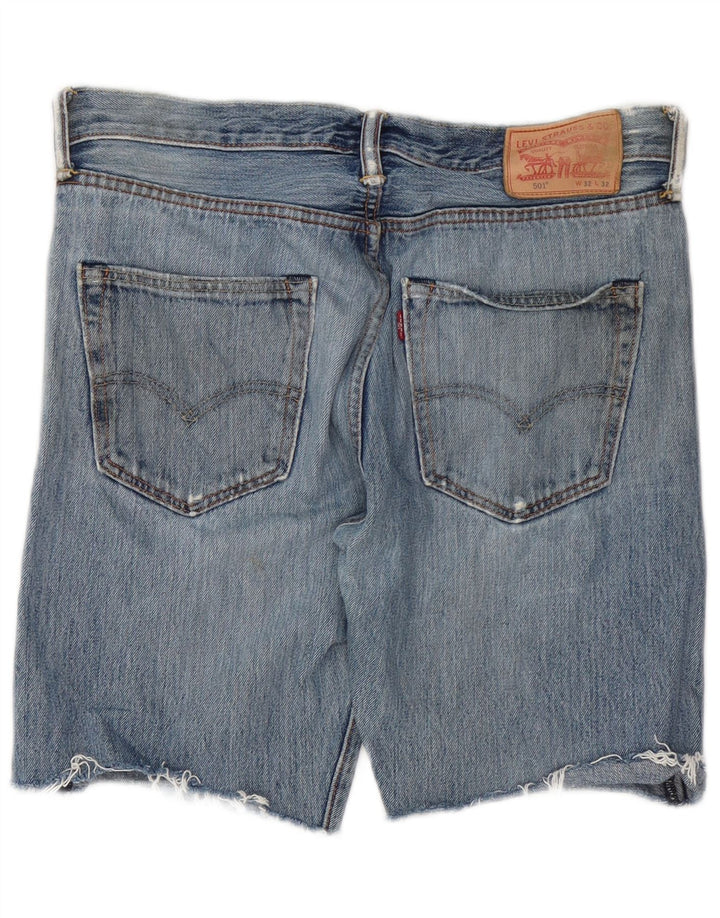 Męskie spodenki jeansowe Levi's 501 w trudnej sytuacji W32 Średnioniebieskie bawełniane