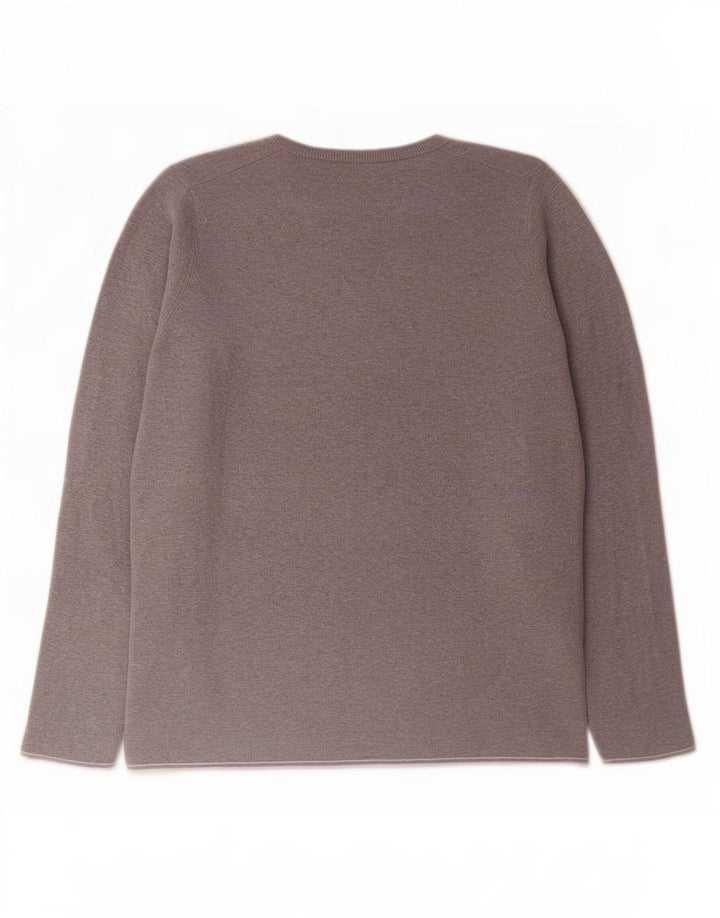 Męski sweter z okrągłym dekoltem Massimo Dutti, średnioszary, bawełniany