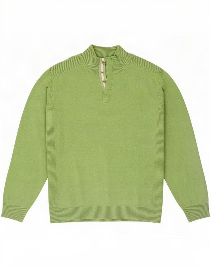 Męski sweter zapinany na guziki Massimo Dutti 2XL Zielony bawełniany